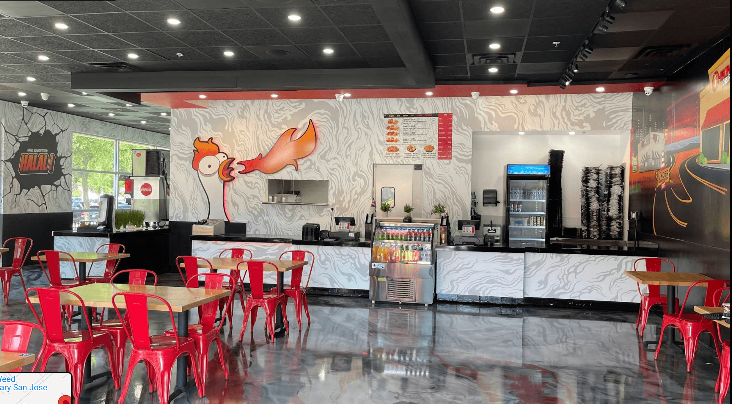 Inside the ChikinDrip Curtner restaurant